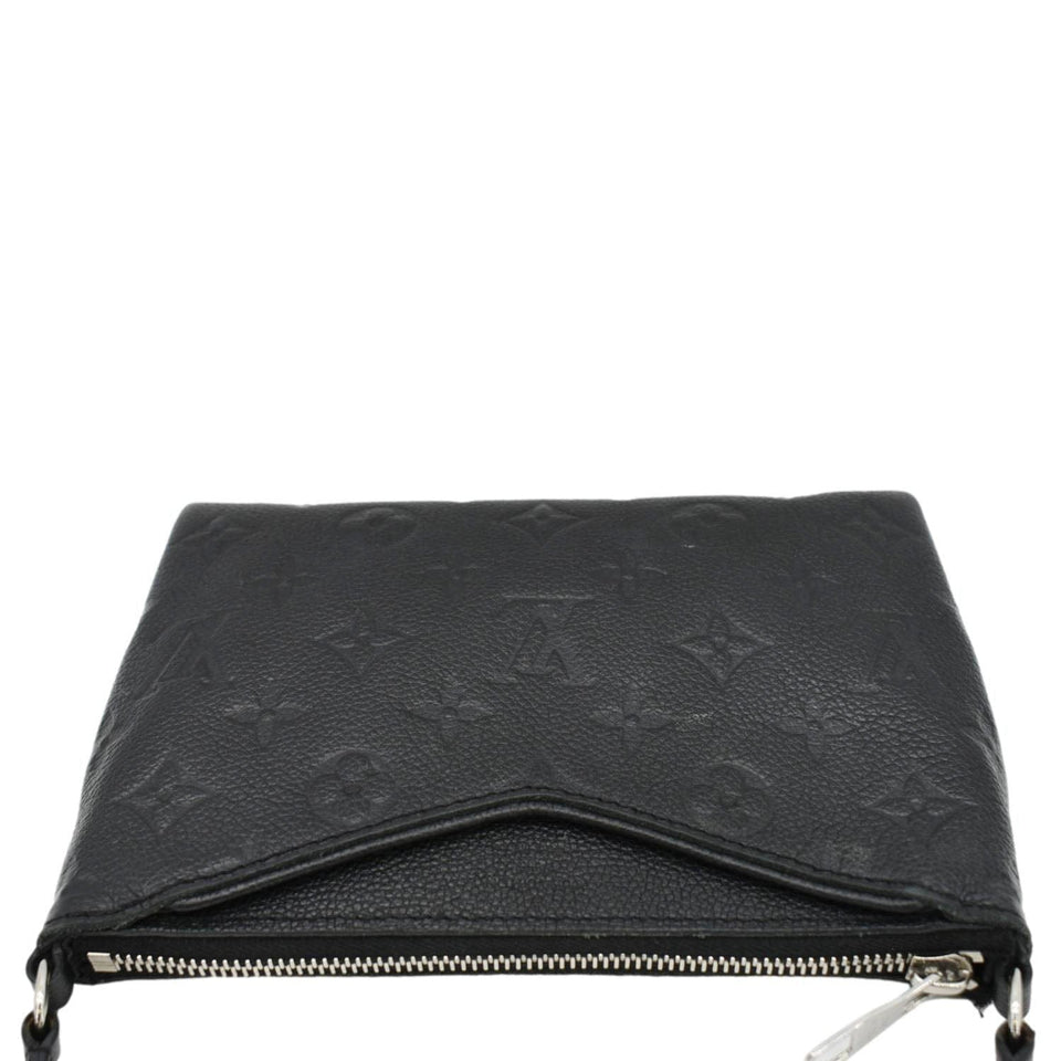 Louis Vuitton Pallas Monogram Empreinte Clutch Crossbody Bag Black