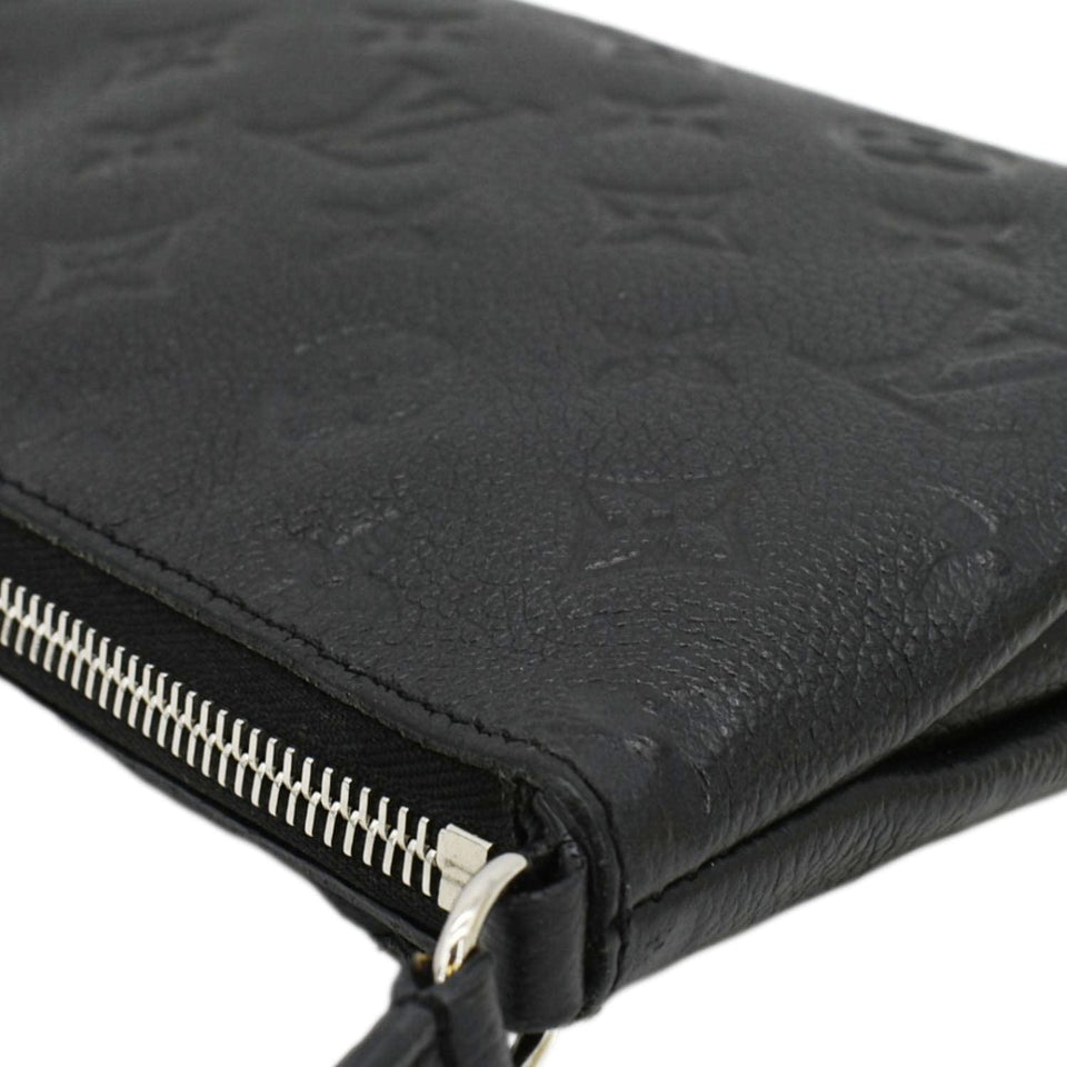 Louis Vuitton Pallas Monogram Empreinte Clutch Crossbody Bag Black