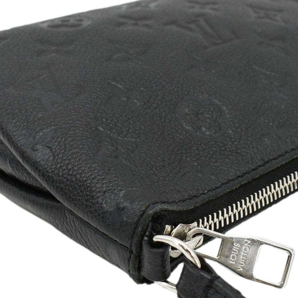 Louis Vuitton Pallas Monogram Empreinte Clutch Crossbody Bag Black