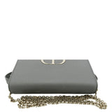Christian Dior 30 Montaigne 2 in 1 Grained Calfskin Leather Pouch Dark Grey