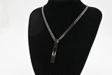 Gucci Cutout G Necklace in Gun Metal Sterling Silver
