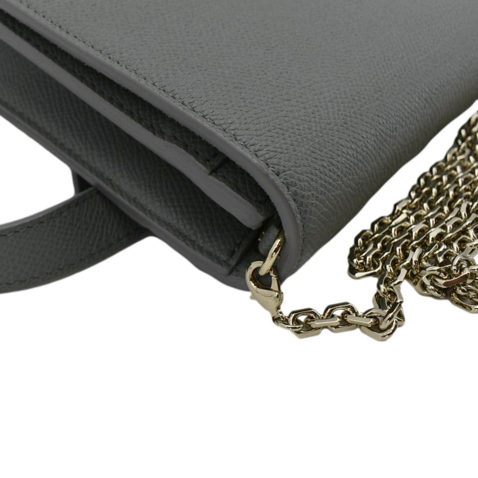 Christian Dior 30 Montaigne 2 in 1 Grained Calfskin Leather Pouch Dark Grey