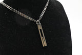 Gucci Cutout G Necklace in Gun Metal Sterling Silver