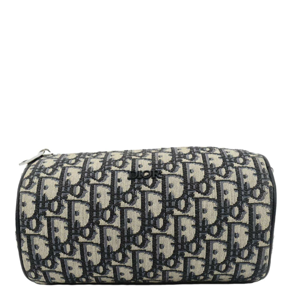Christian Dior Roller Oblique Canvas Messenger Bag Navy Blue