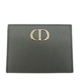 Christian Dior 30 Montaigne Grained Calfskin Leather  Holder Dark Grey