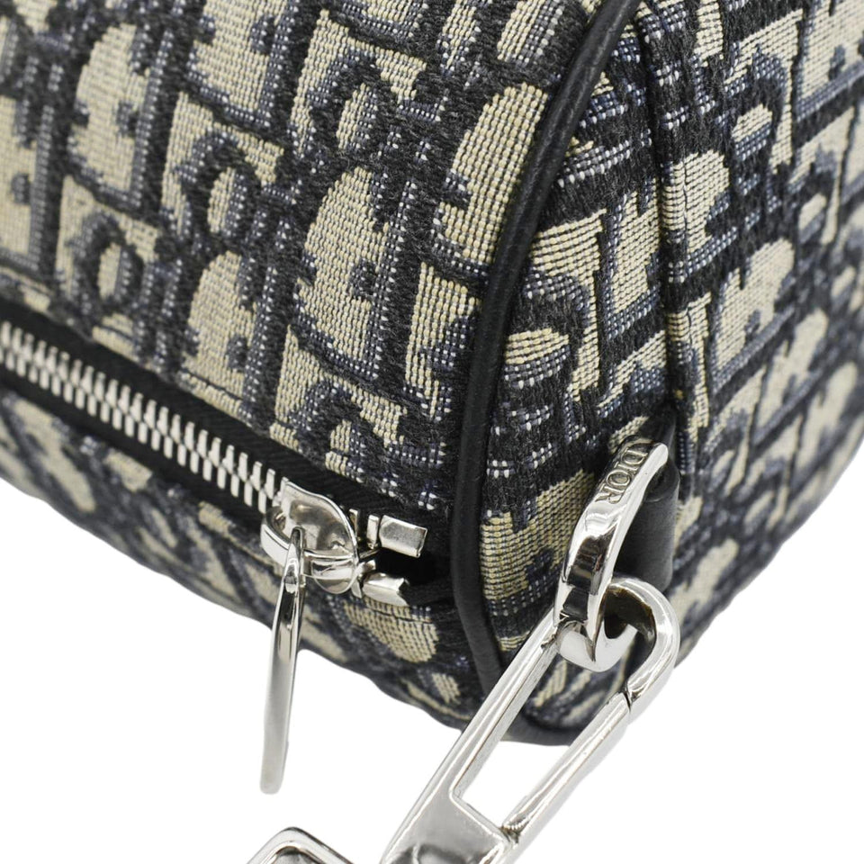 Christian Dior Roller Oblique Canvas Messenger Bag Navy Blue