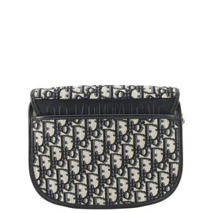 Christian Dior Bobby Medium Oblique Jacquard Canvas Crossbody Bag Navy Blue