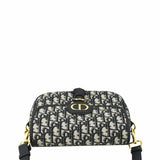 Christian Dior Bobby Medium Oblique Jacquard Canvas Crossbody Bag Navy Blue