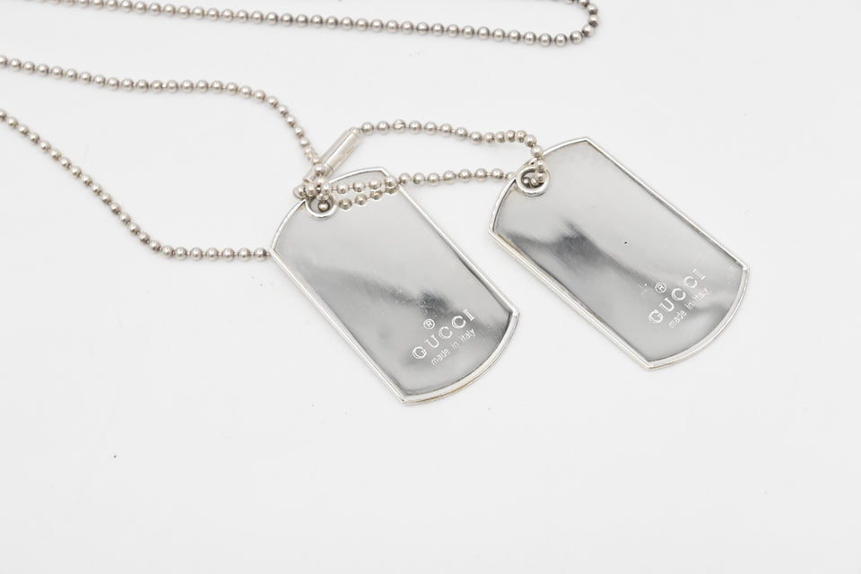 Gucci Dog Tag Necklace in Sterling Silver