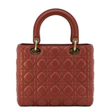 Christian Dior Lady Dior Medium Cannage Leather Shoulder Bag Red