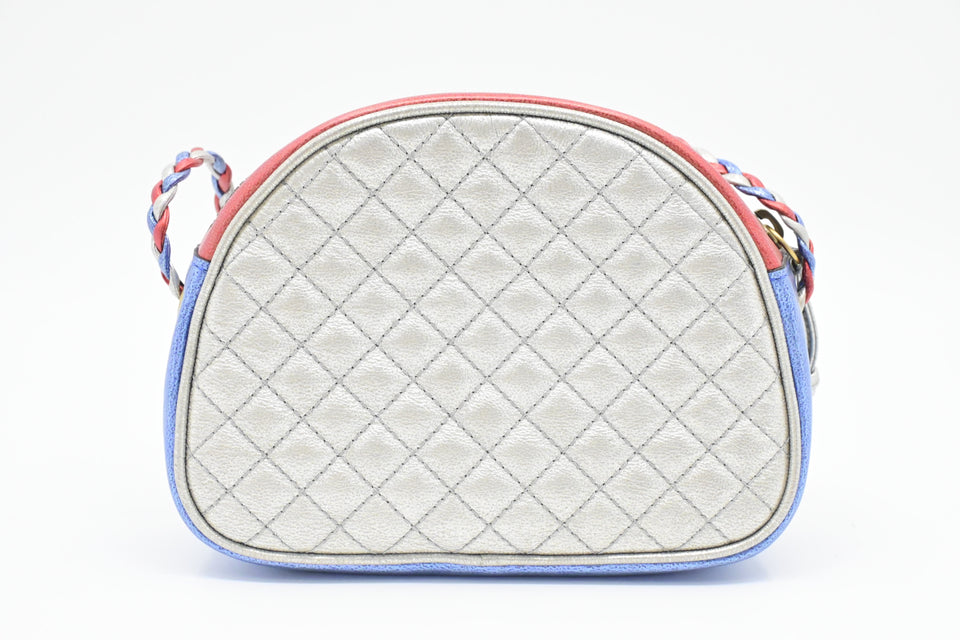 Gucci Trapuntata in Metallic Red, Blue and Silver Leather