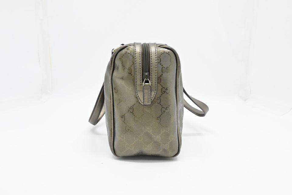Gucci Boston Bag in Pewter Imprime Canvas