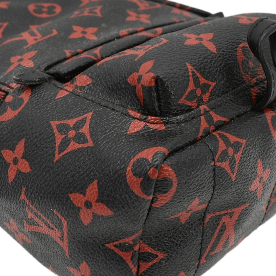 Louis Vuitton Palm Springs Infrarouge Mini Monogram Canvas Backpack Bag Black
