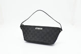 Gucci Boat Bag in Black GG Canvas