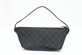 Gucci Boat Bag in Black GG Canvas