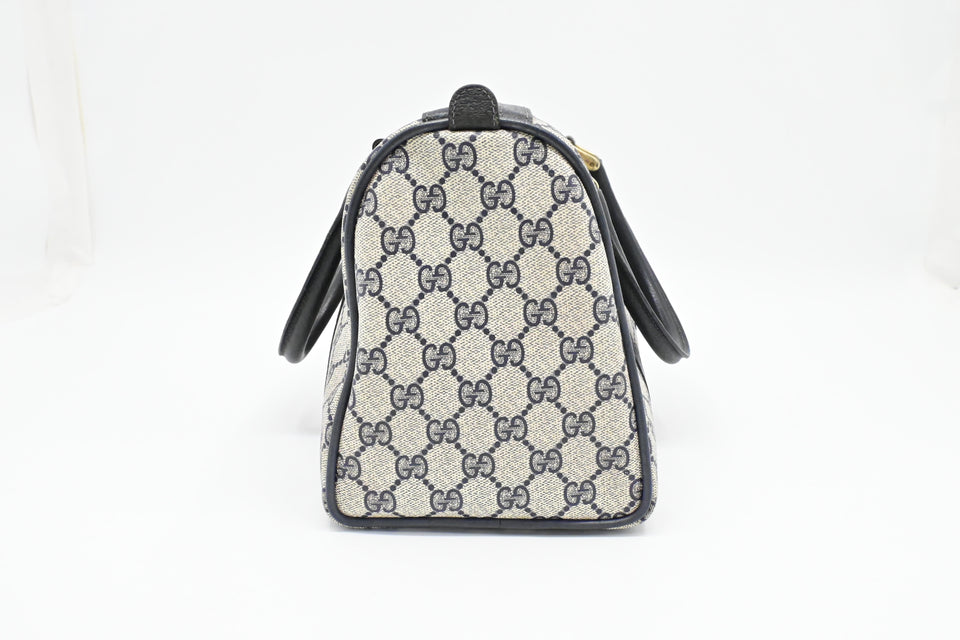 Gucci Boston Bag in Navy GG Supreme Canvas