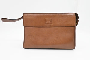Burberry Wristlet Pouch in Brown Leather