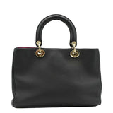 Christian Dior Diorissimo Leather Tote Shoulder  Bag Black