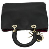 Christian Dior Diorissimo Leather Tote Shoulder  Bag Black