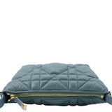 Christian Dior Diortravel Calfskin Macrocannage Clutch bag Blue