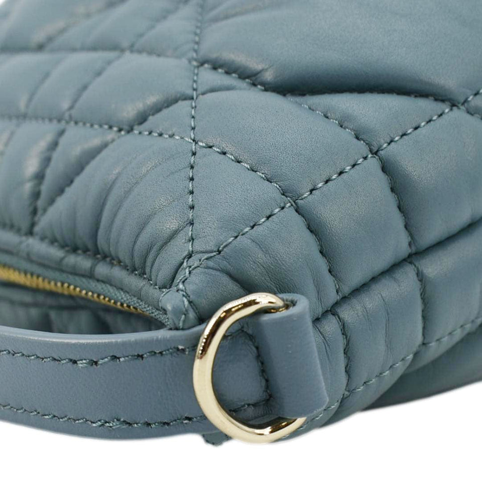 Christian Dior Diortravel Calfskin Macrocannage Clutch bag Blue