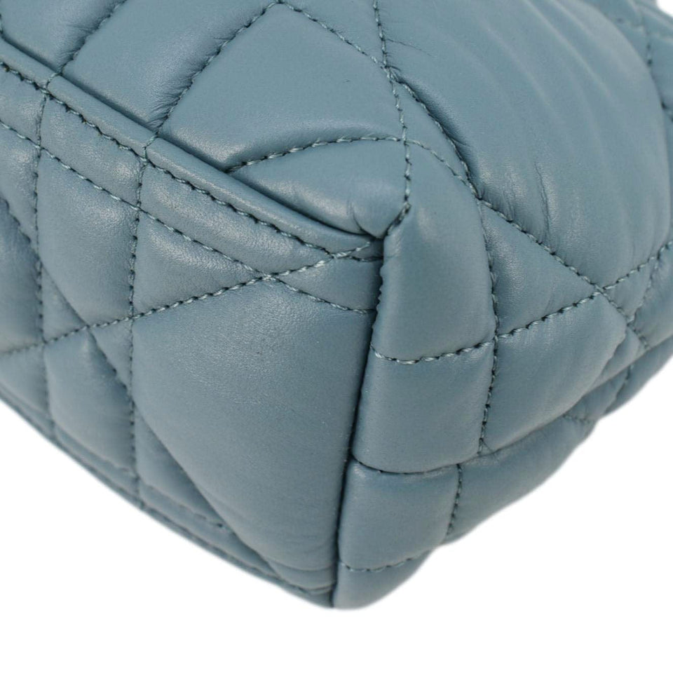 Christian Dior Diortravel Calfskin Macrocannage Clutch bag Blue
