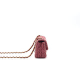 Chanel Tweed/Braid Classic Flap Mini Bag Pink