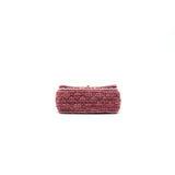 Chanel Tweed/Braid Classic Flap Mini Bag Pink