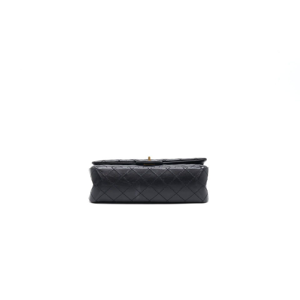 Chanel 2.55 Handbag Aged Calfskin Black