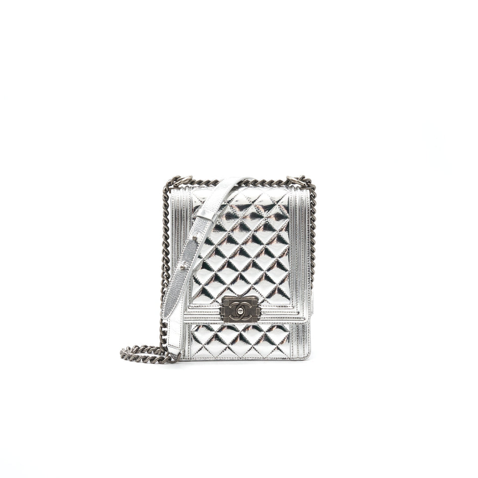 Chanel Boy Chanel Leboy Silver with Ruthenium Hardware