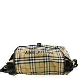 Luxury Burberry Vintage Check Flap Nylon Diaper Bag Beige