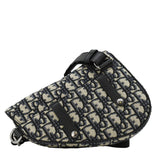 Christian Dior Saddle Oblique Jacquard Belt Crossbody Bag Navy Blue