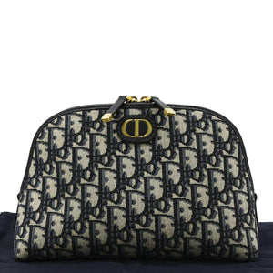Christian Dior 30 Montaigne Aphrodite Oblique Jacquard Pouch Navy Blue