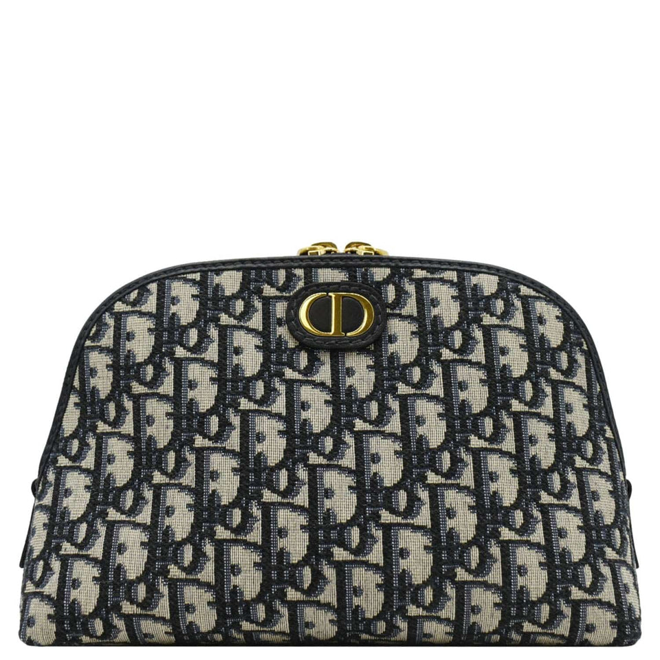 Christian Dior 30 Montaigne Aphrodite Oblique Jacquard Pouch Navy Blue