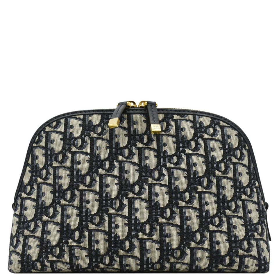 Christian Dior 30 Montaigne Aphrodite Oblique Jacquard Pouch Navy Blue