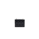 Chanel Caviar Small Flap Wallet With Chain