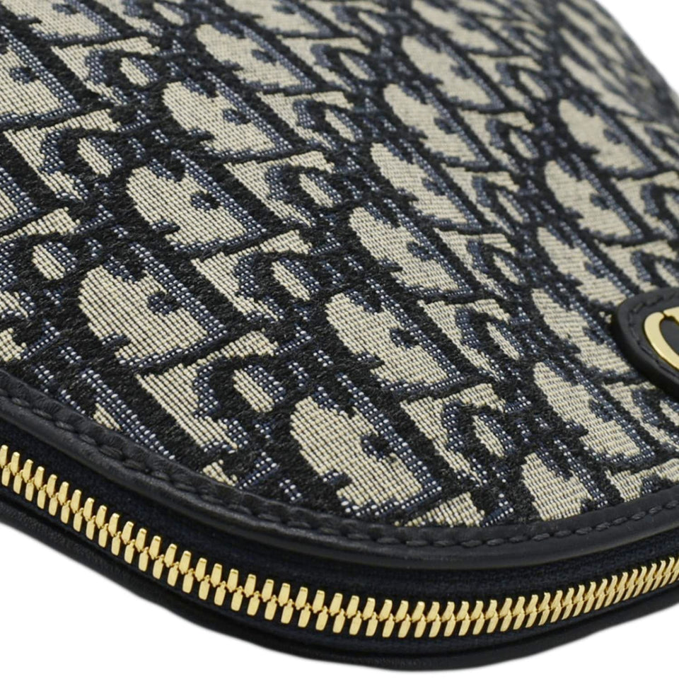 Christian Dior 30 Montaigne Aphrodite Oblique Jacquard Pouch Navy Blue