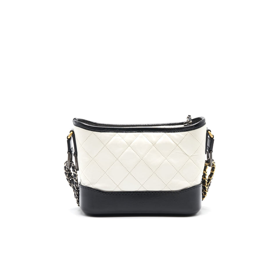 Chanel Small Gabrielle Hobo Bag White/ Black