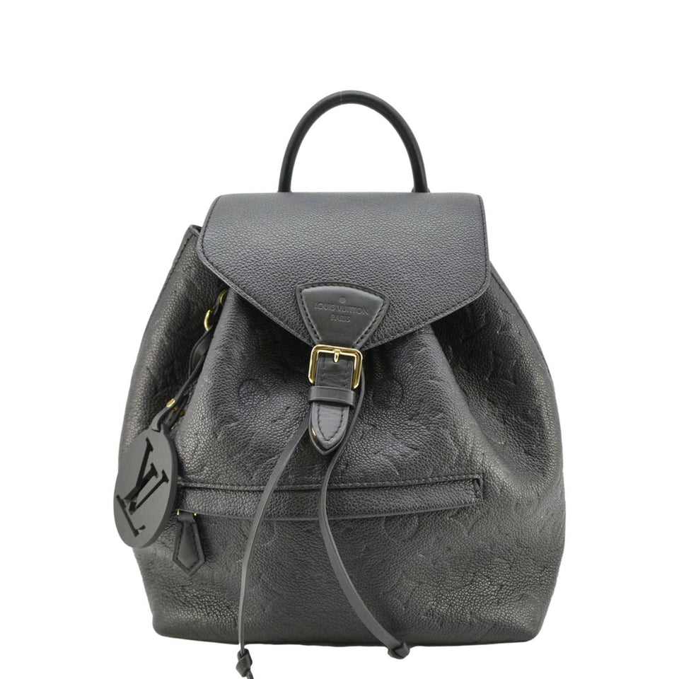 Louis Vuitton Montsouris Monogram Empreinte Leather Backpack Bag Black