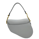 Christian Dior Saddle Smooth Calfskin Leather Satchel Bag Placid Blue