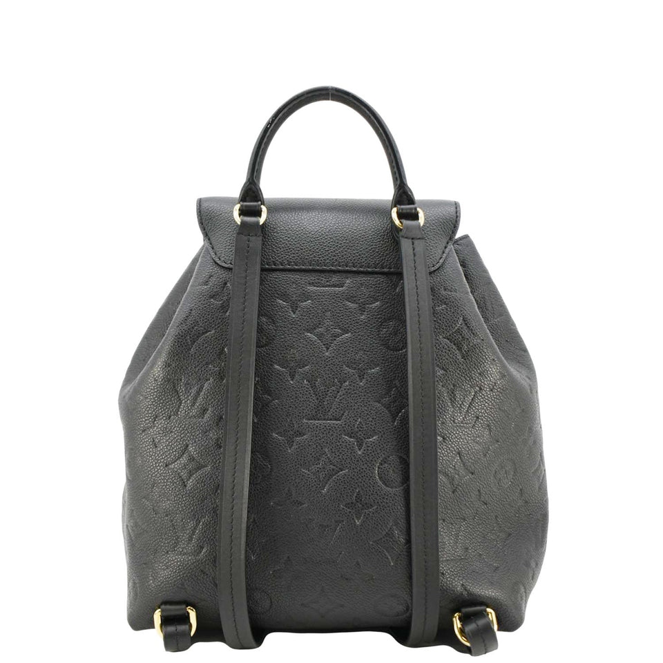 Louis Vuitton Montsouris Monogram Empreinte Leather Backpack Bag Black