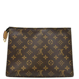 Louis Vuitton Toiletry Pouch On Chain Monogram Canvas Clutch Brown
