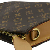 Louis Vuitton Toiletry Pouch On Chain Monogram Canvas Clutch Brown
