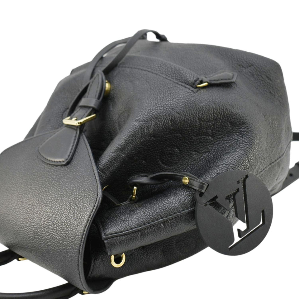 Louis Vuitton Montsouris Monogram Empreinte Leather Backpack Bag Black