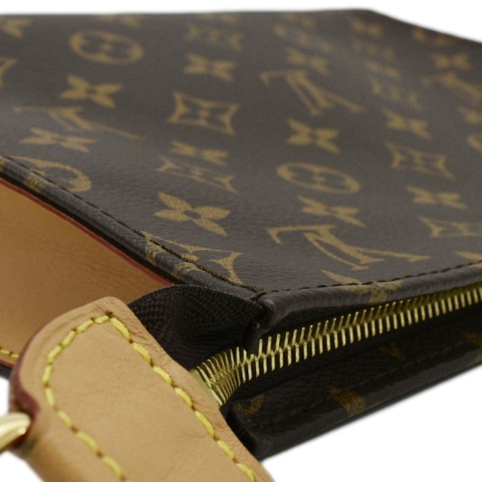 Louis Vuitton Toiletry Pouch On Chain Monogram Canvas Clutch Brown