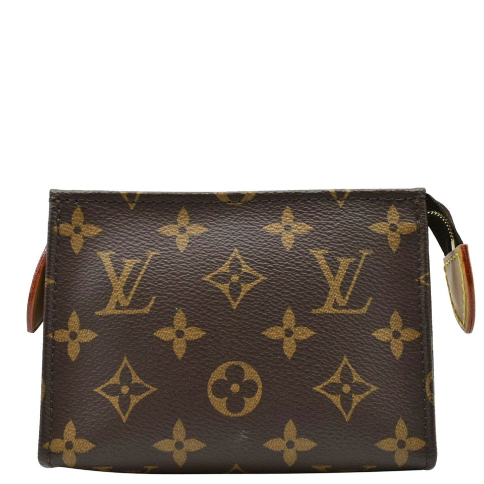Louis Vuitton Toiletry Pouch On Chain Monogram Canvas Clutch Brown