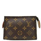 Louis Vuitton Toiletry Pouch On Chain Monogram Canvas Clutch Brown