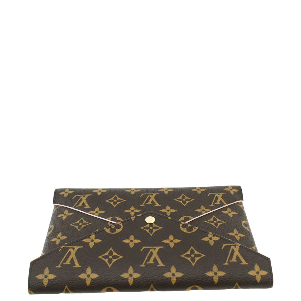 Louis Vuitton Kirigami Pochette Large Monogram Canvas Clutch Rose Ballerine