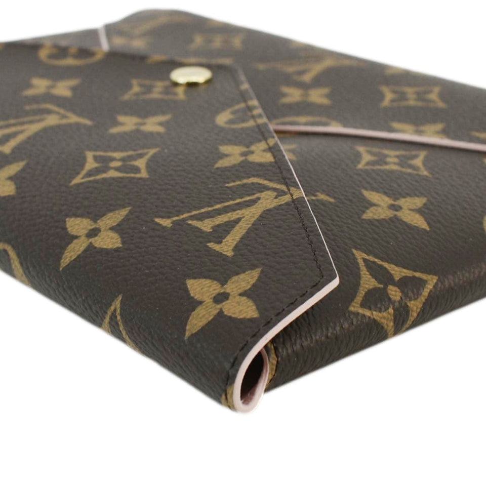 Louis Vuitton Kirigami Pochette Large Monogram Canvas Clutch Rose Ballerine