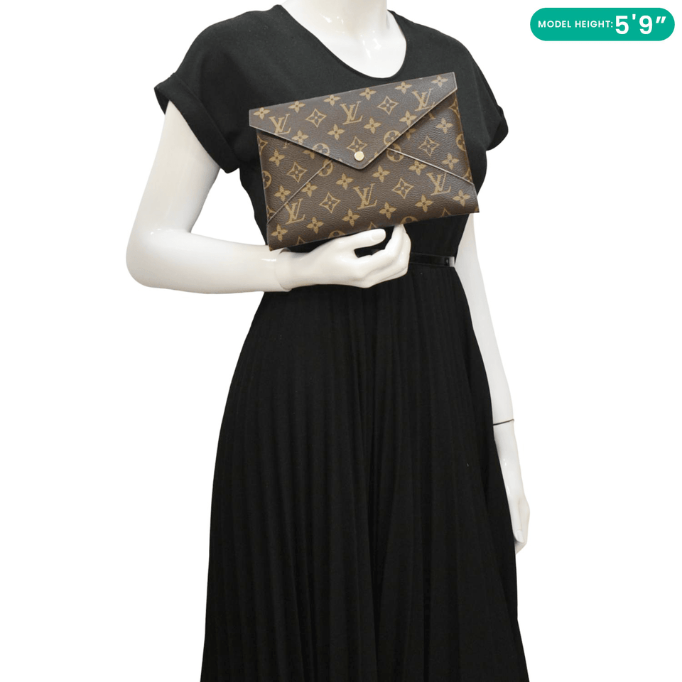 Louis Vuitton Kirigami Pochette Large Monogram Canvas Clutch Rose Ballerine